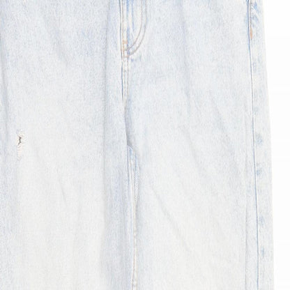 Zara Womens Blue Cotton Bootcut Jeans Size 28 in L30 in Regular Zip