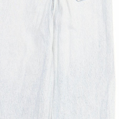 Zara Womens Blue Cotton Bootcut Jeans Size 28 in L30 in Regular Zip
