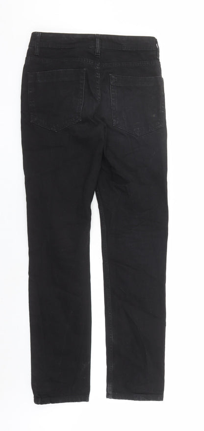 M&Co Mens Black Cotton Straight Jeans Size 30 in L31 in Regular Zip