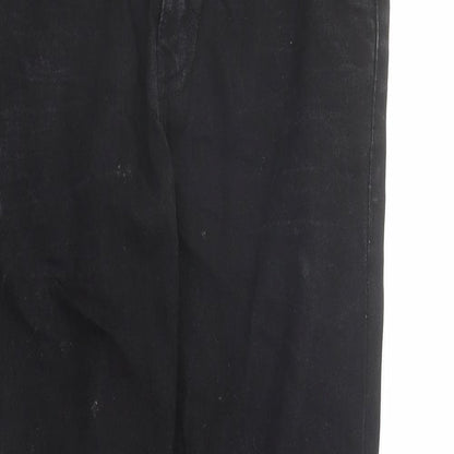 M&Co Mens Black Cotton Straight Jeans Size 30 in L31 in Regular Zip