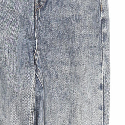 Topshop Womens Blue Cotton Mom Jeans Size 26 in L30 in Regular Zip