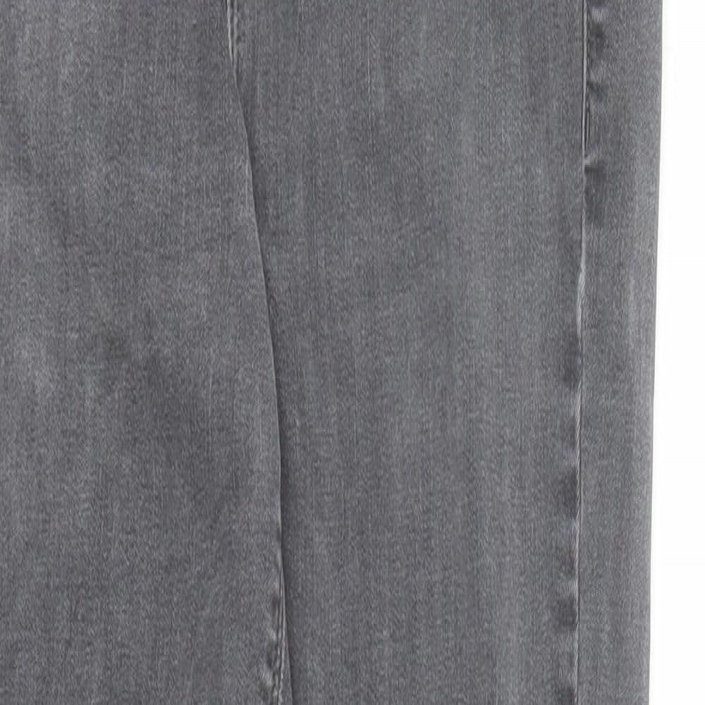 Oasis Womens Grey Cotton Skinny Jeans Size 12 L29 in Regular Zip