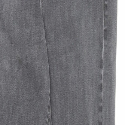 Oasis Womens Grey Cotton Skinny Jeans Size 12 L29 in Regular Zip