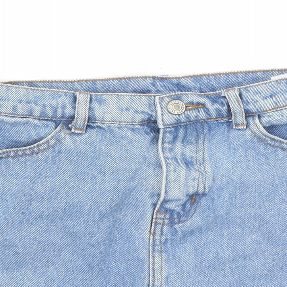 John Galt Womens Blue Cotton Mini Skirt Size S Zip