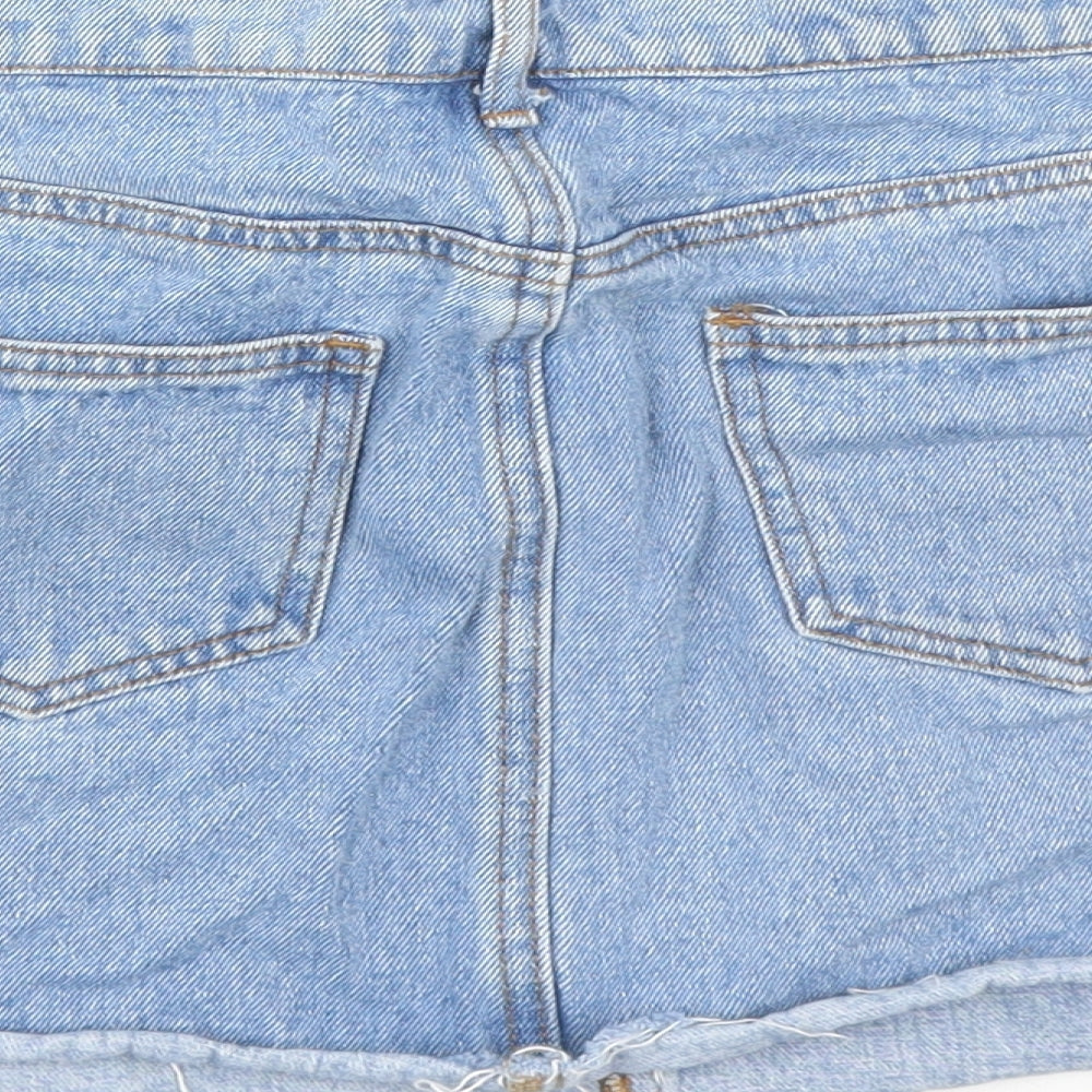 John Galt Womens Blue Cotton Mini Skirt Size S Zip