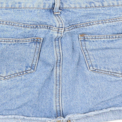 John Galt Womens Blue Cotton Mini Skirt Size S Zip