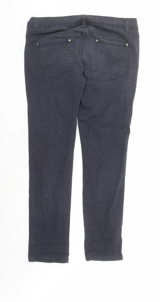 NEXT Womens Blue Cotton Skinny Jeans Size 12 L27 in Regular Zip