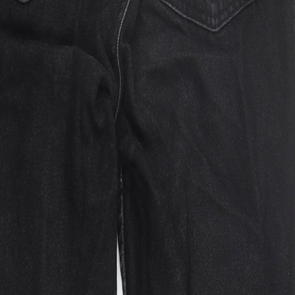 Bershka Womens Black Cotton Mom Jeans Size 26 in L26 in Regular Zip