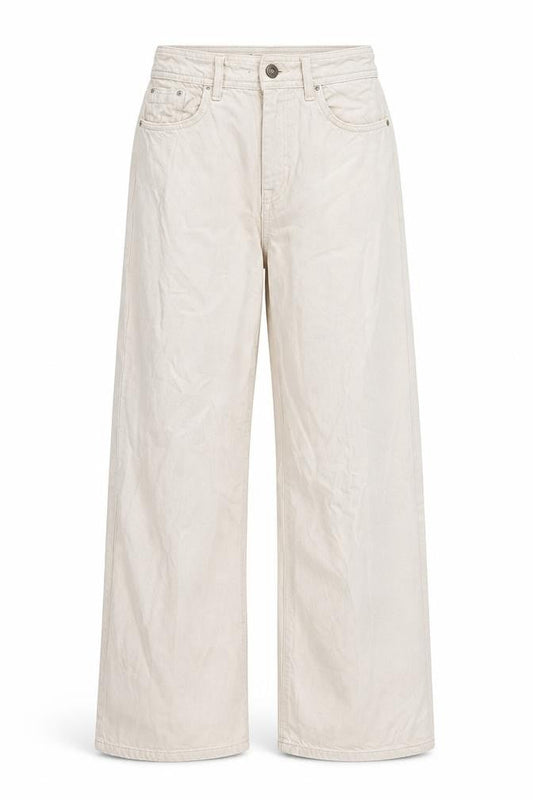 Womens UK Size 26 in Bershka Regular Fit Wide-Leg Beige Jeans