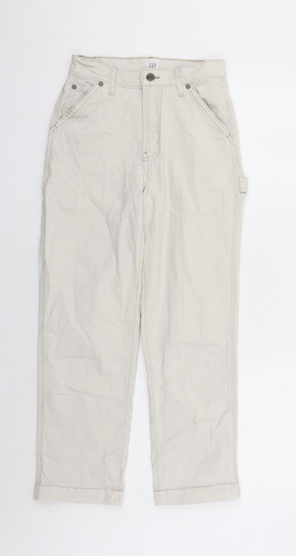Gap Womens Beige Cotton Cropped Jeans Size 26 in L25 in Regular Zip