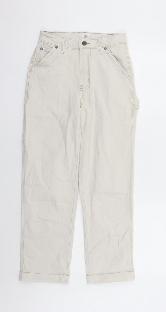 Gap Womens Beige Cotton Cropped Jeans Size 26 in L25 in Regular Zip