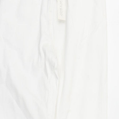 Bershka Womens White Cotton Straight Jeans Size 26 in L29 in Regular Zip