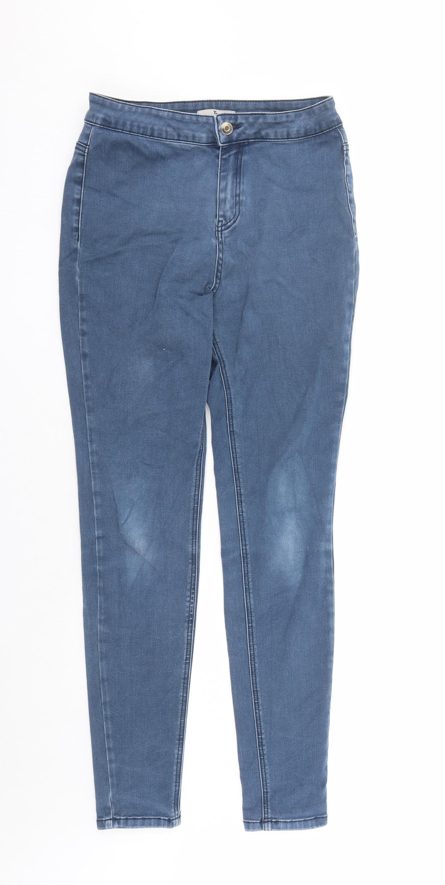 TU Womens Blue Cotton Skinny Jeans Size 12 L30 in Regular Zip