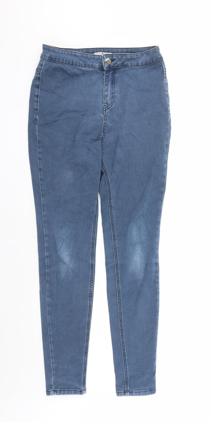 TU Womens Blue Cotton Skinny Jeans Size 12 L30 in Regular Zip