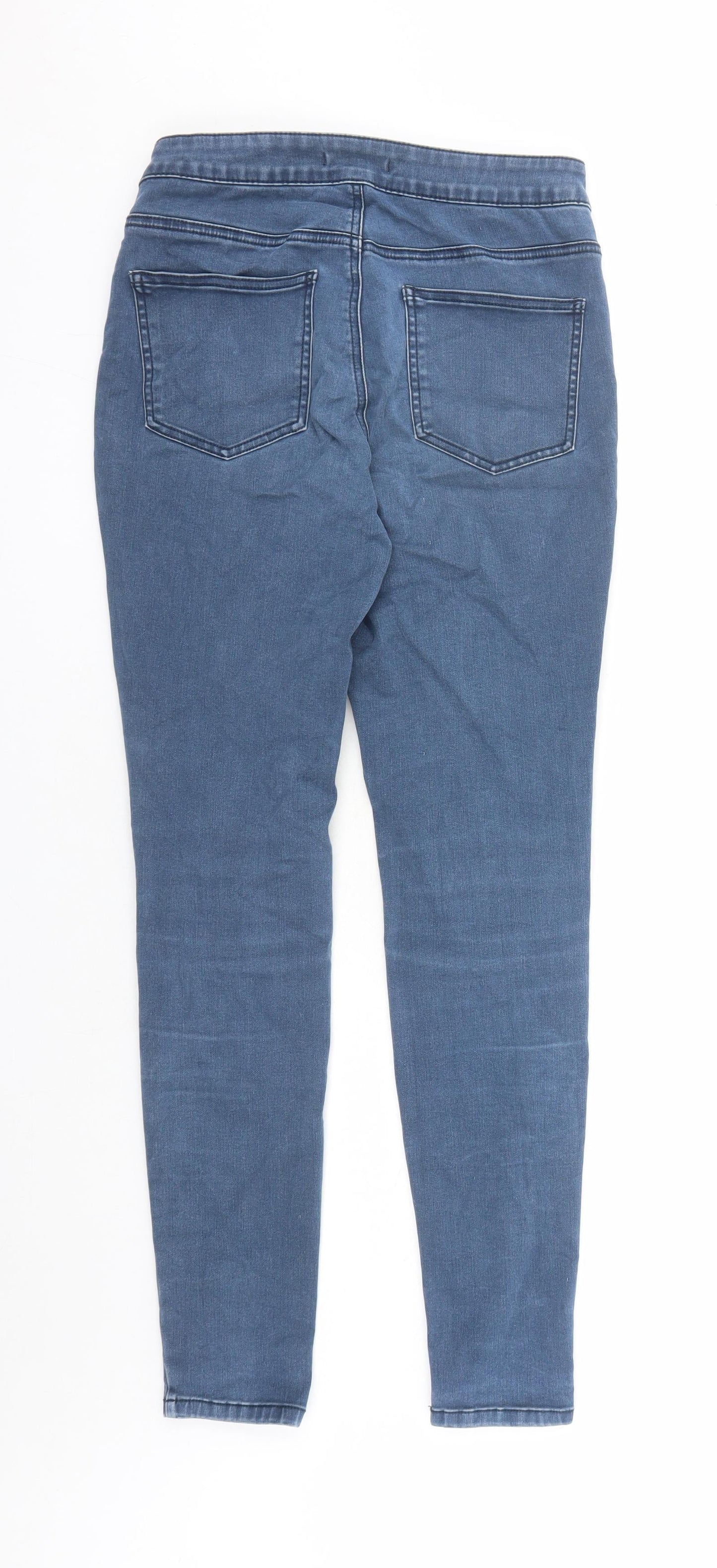 TU Womens Blue Cotton Skinny Jeans Size 12 L30 in Regular Zip