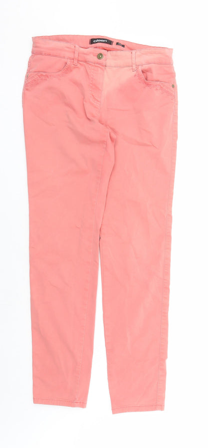 Olsen Womens Orange Cotton Straight Jeans Size 30 in L29 in Regular Zip
