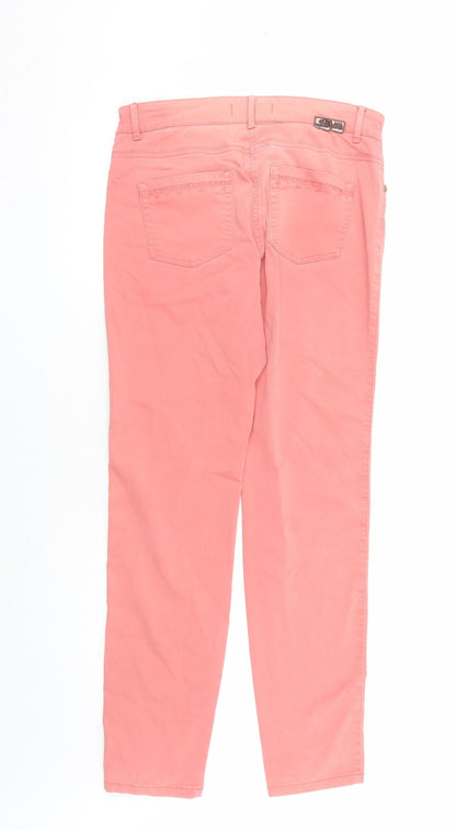 Olsen Womens Orange Cotton Straight Jeans Size 30 in L29 in Regular Zip