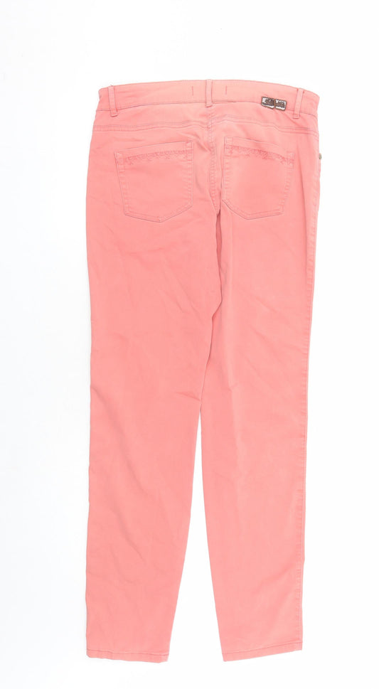 Olsen Womens Orange Cotton Straight Jeans Size 30 in L29 in Regular Zip