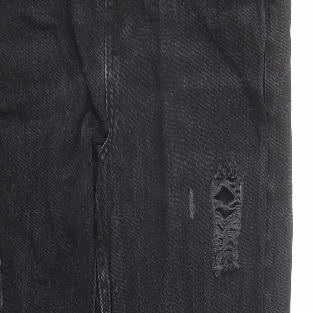 Denim & Co. Womens Black Cotton Straight Jeans Size 10 L29 in Regular Zip