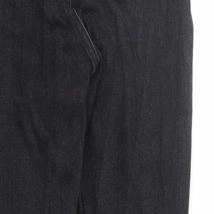 Denim & Co. Womens Black Cotton Straight Jeans Size 10 L29 in Regular Zip