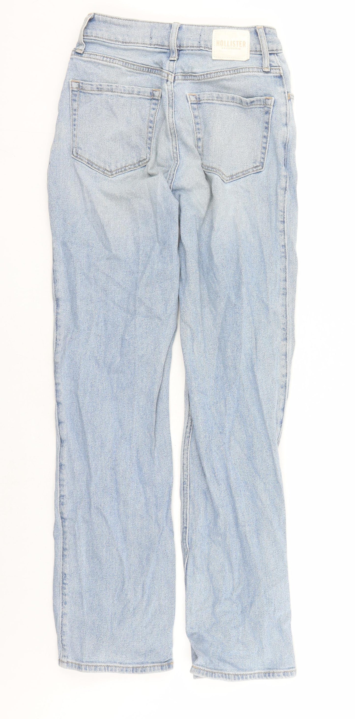 Hollister Womens Blue Cotton Straight Jeans Size 24 in L29 in Regular Zip