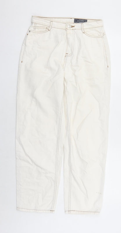 Noisy may Womens Beige Cotton Straight Jeans Size 28 in L27 in Regular Zip
