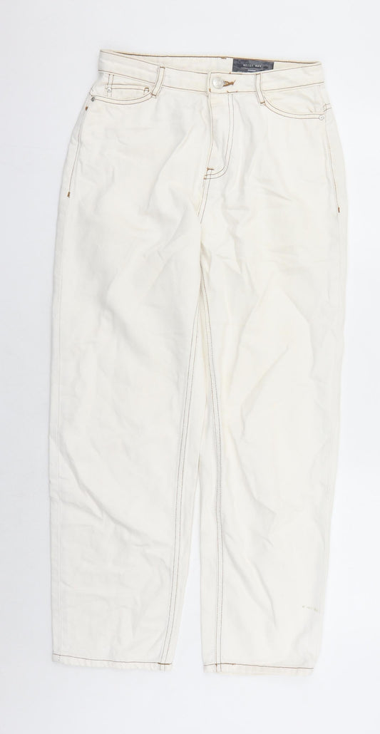 Noisy may Womens Beige Cotton Straight Jeans Size 28 in L27 in Regular Zip