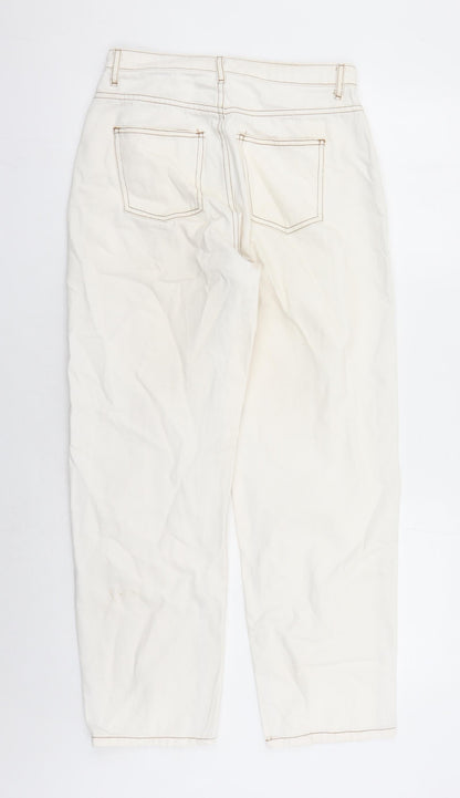 Noisy may Womens Beige Cotton Straight Jeans Size 28 in L27 in Regular Zip