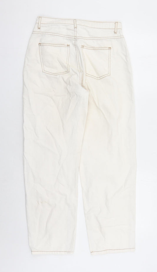 Noisy may Womens Beige Cotton Straight Jeans Size 28 in L27 in Regular Zip