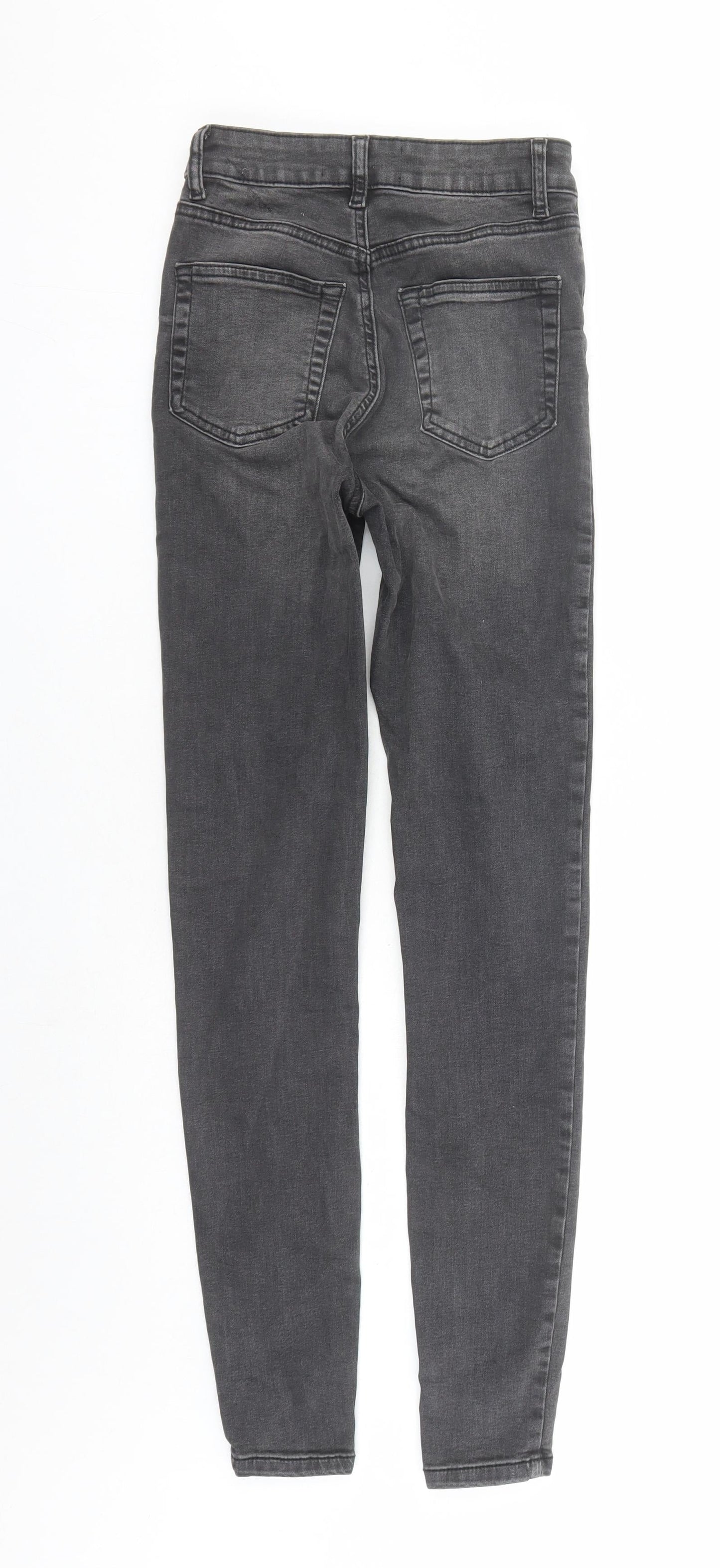 Denim & Co. Womens Grey Cotton Skinny Jeans Size 6 L29 in Regular Zip