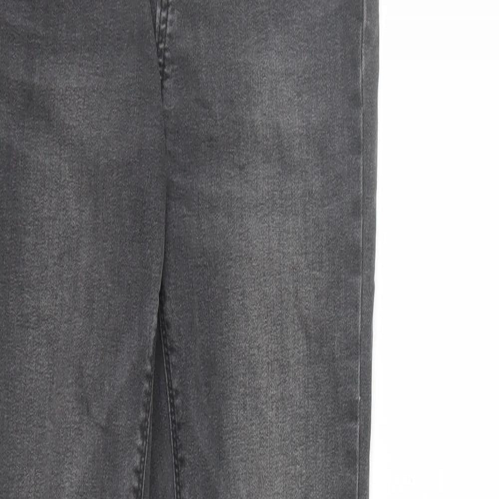 Denim & Co. Womens Grey Cotton Skinny Jeans Size 6 L29 in Regular Zip