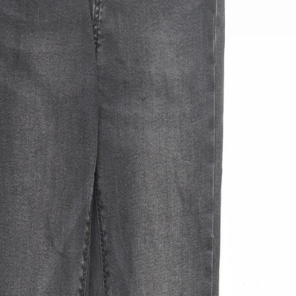 Denim & Co. Womens Grey Cotton Skinny Jeans Size 6 L29 in Regular Zip