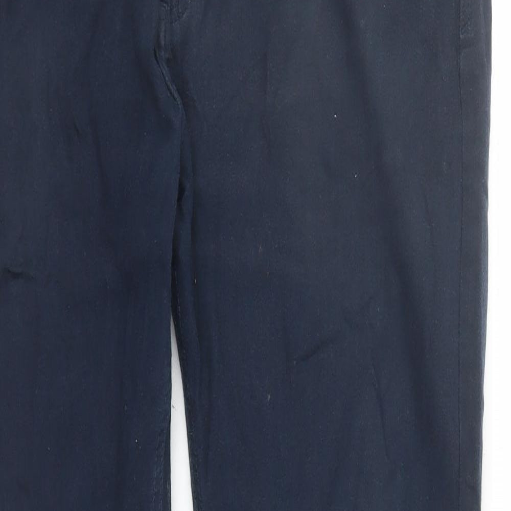 Marks and Spencer Mens Blue Cotton Straight Jeans Size 34 in L30 in Slim Zip