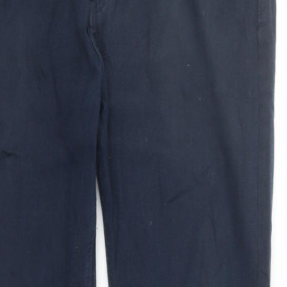 Marks and Spencer Mens Blue Cotton Straight Jeans Size 34 in L30 in Slim Zip