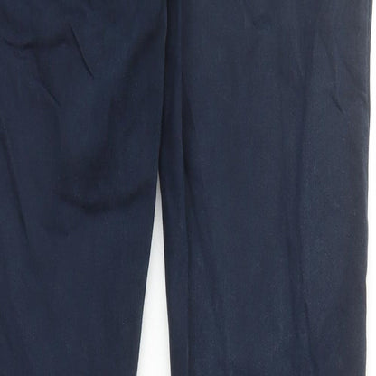 Marks and Spencer Mens Blue Cotton Straight Jeans Size 34 in L30 in Slim Zip