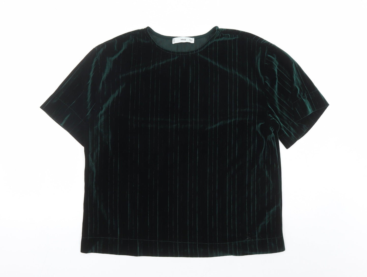 Womens UK Size S MNG Green Basic T-Shirt