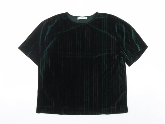 Womens UK Size S MNG Green Basic T-Shirt