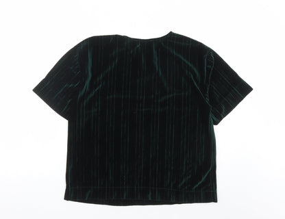 Womens UK Size S MNG Green Basic T-Shirt