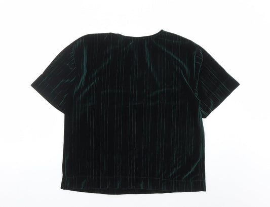 Womens UK Size S MNG Green Basic T-Shirt
