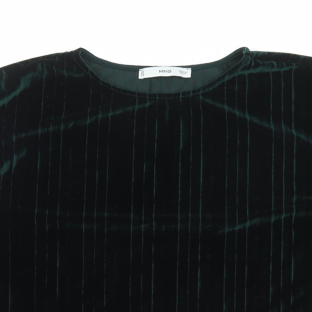 Womens UK Size S MNG Green Basic T-Shirt