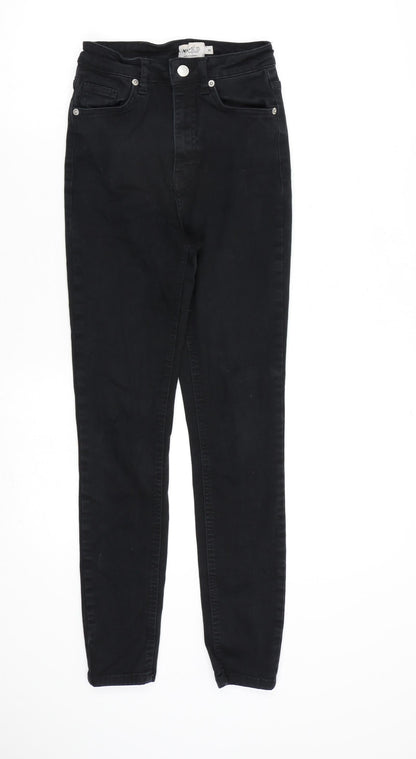 Nakd Womens Black Cotton Straight Jeans Size 8 L27 in Regular Zip