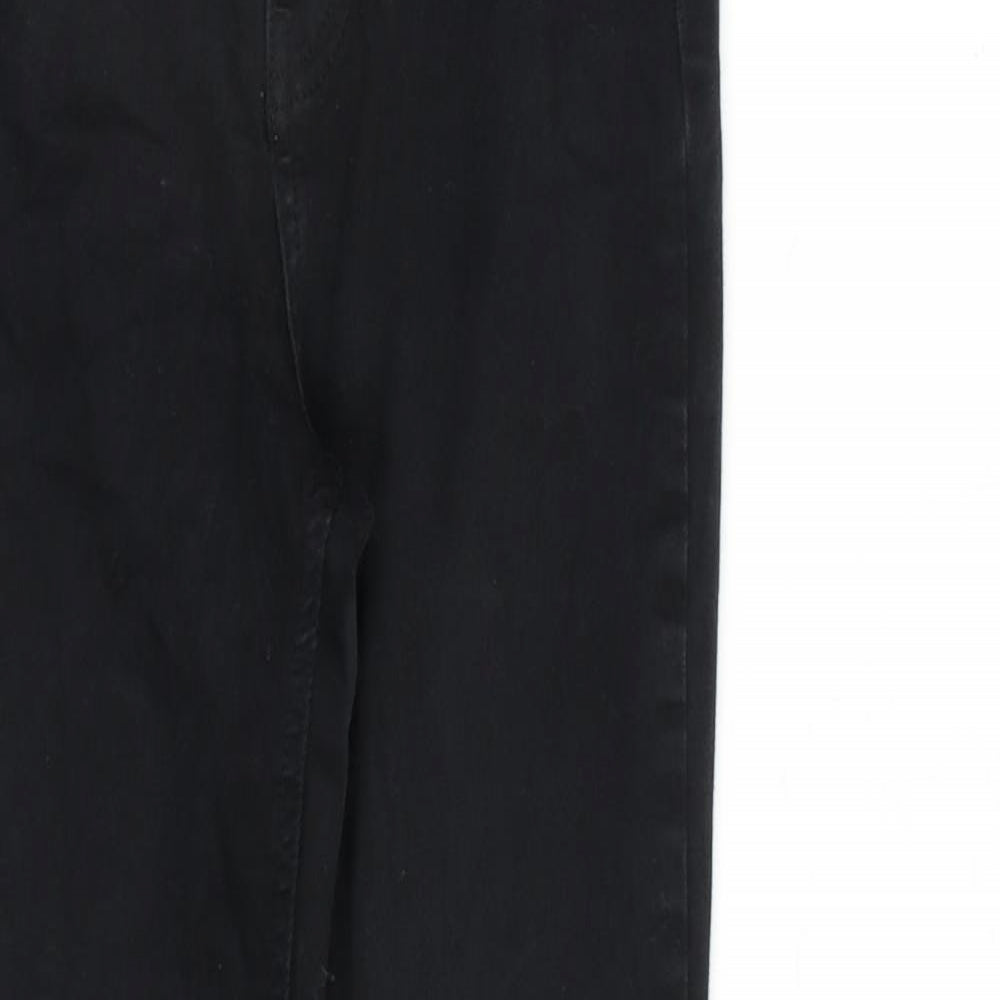 Nakd Womens Black Cotton Straight Jeans Size 8 L27 in Regular Zip
