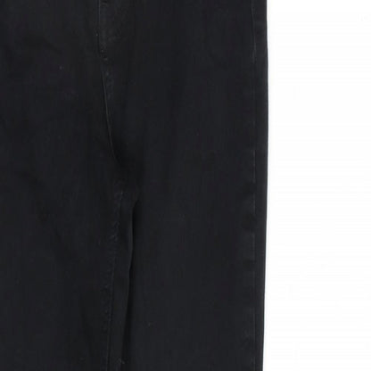 Nakd Womens Black Cotton Straight Jeans Size 8 L27 in Regular Zip