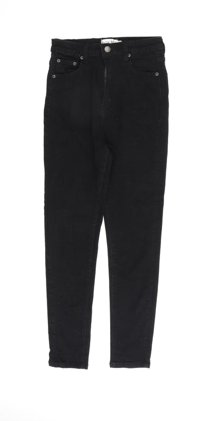 In the Style Womens Black Cotton Straight Jeans Size 8 L26 in Regular Zip