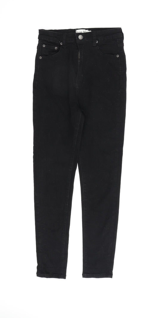 In the Style Womens Black Cotton Straight Jeans Size 8 L26 in Regular Zip