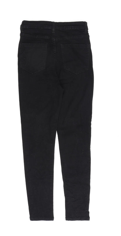 In the Style Womens Black Cotton Straight Jeans Size 8 L26 in Regular Zip