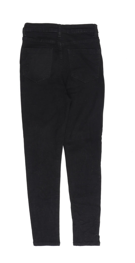 In the Style Womens Black Cotton Straight Jeans Size 8 L26 in Regular Zip