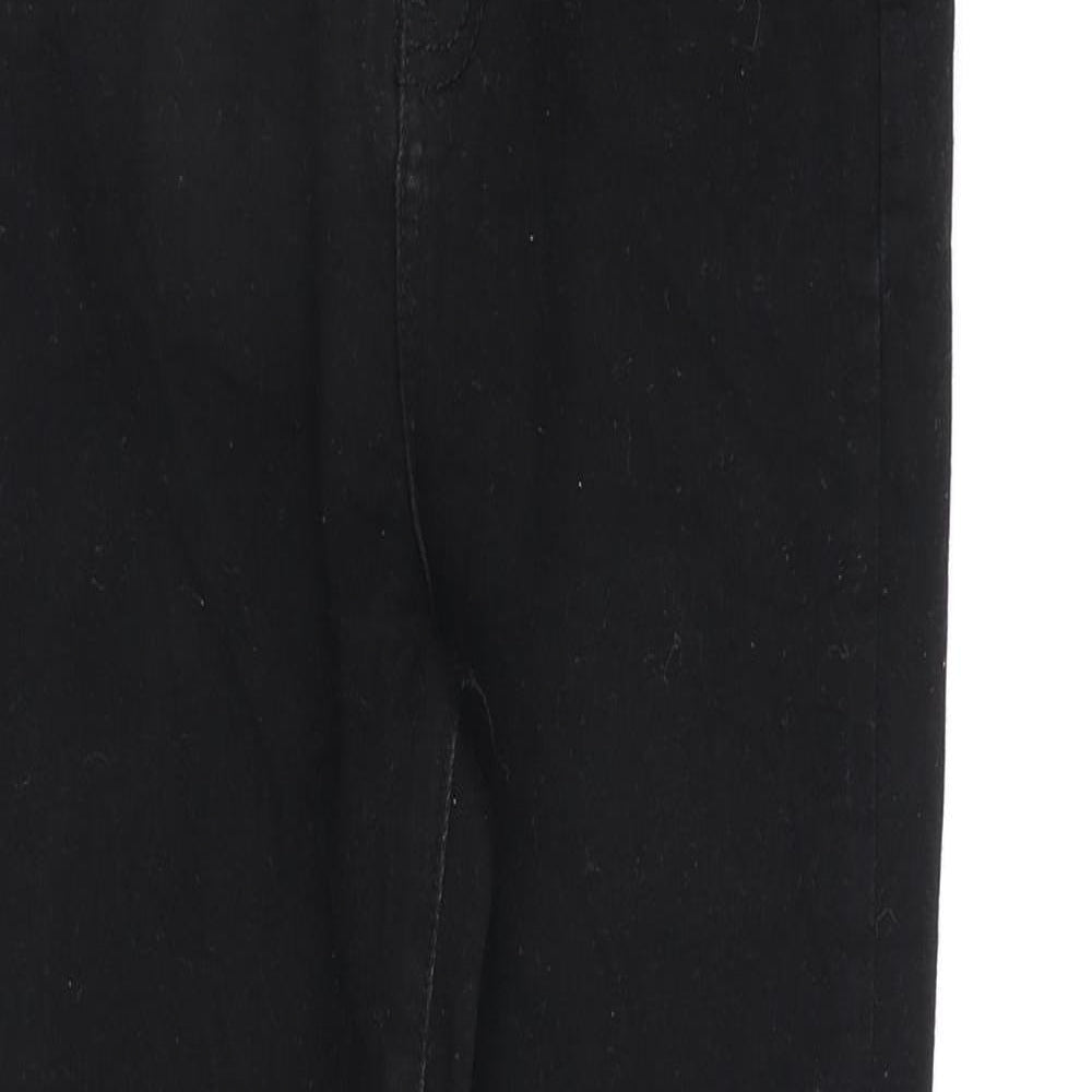 In the Style Womens Black Cotton Straight Jeans Size 8 L26 in Regular Zip