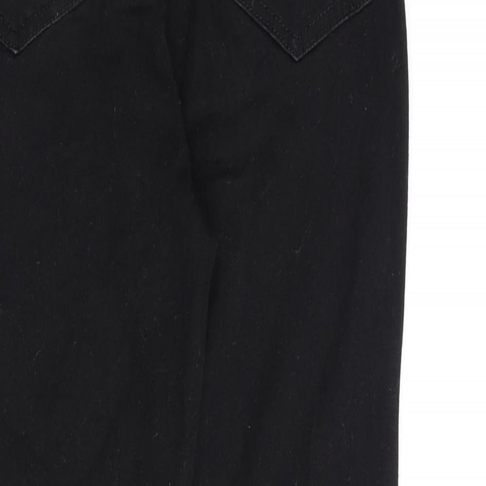 In the Style Womens Black Cotton Straight Jeans Size 8 L26 in Regular Zip