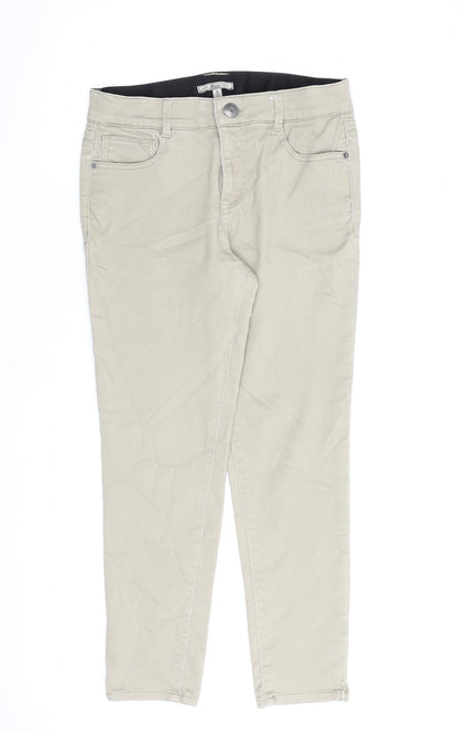 Bass Womens Beige Cotton Cropped Jeans Size 8 L26 in Regular Zip
